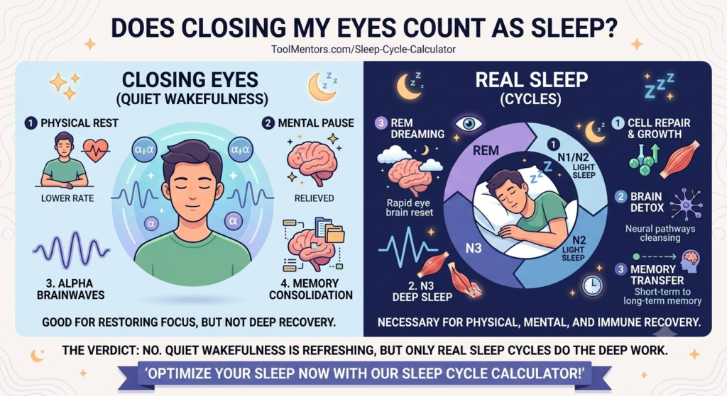 Does closing my eyes count as sleep