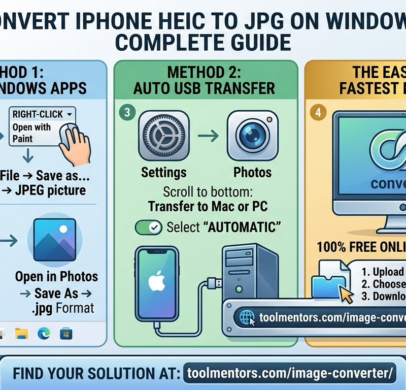 How do I convert iphone HEIC photos to JPEG on Windows