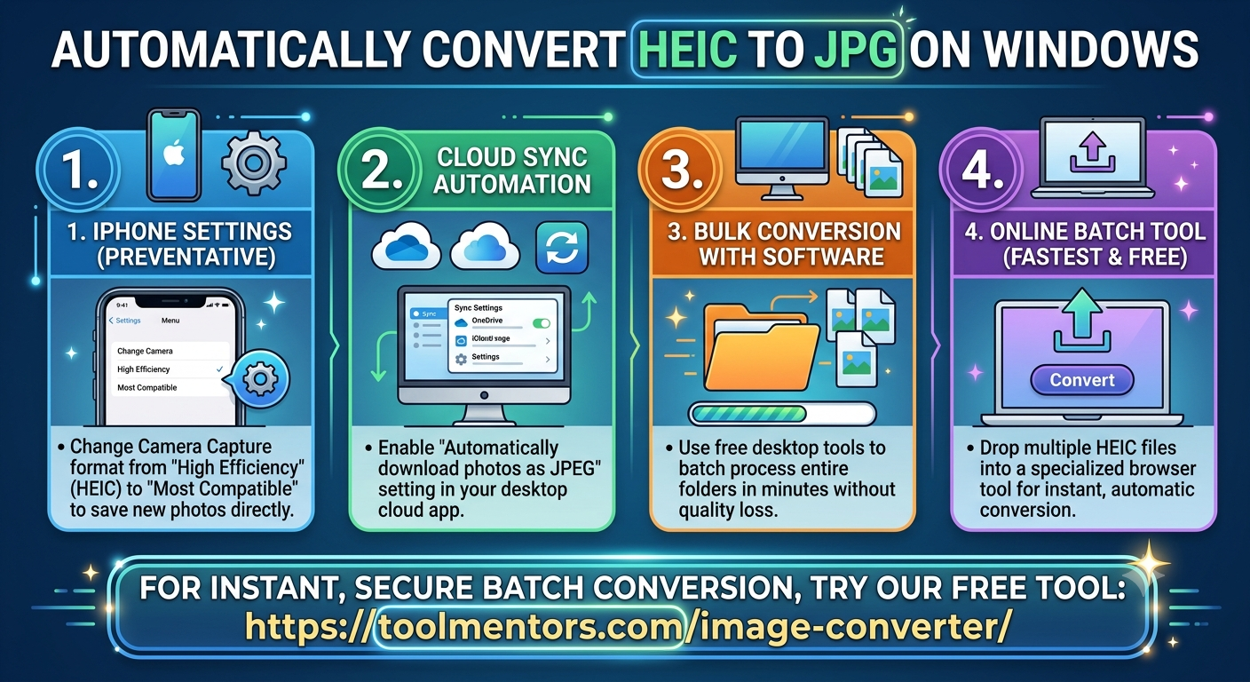 How to convert HEIC to JPG on Windows automatically?