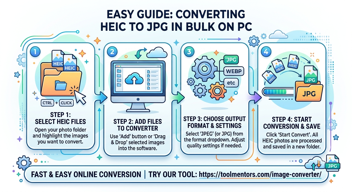 How to convert HEIC to JPG in bulk on PC?