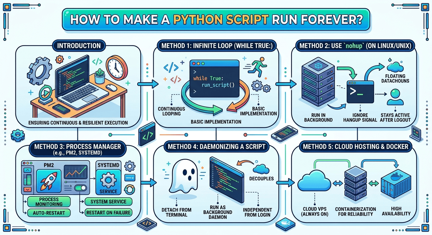How to make a Python script run forever?