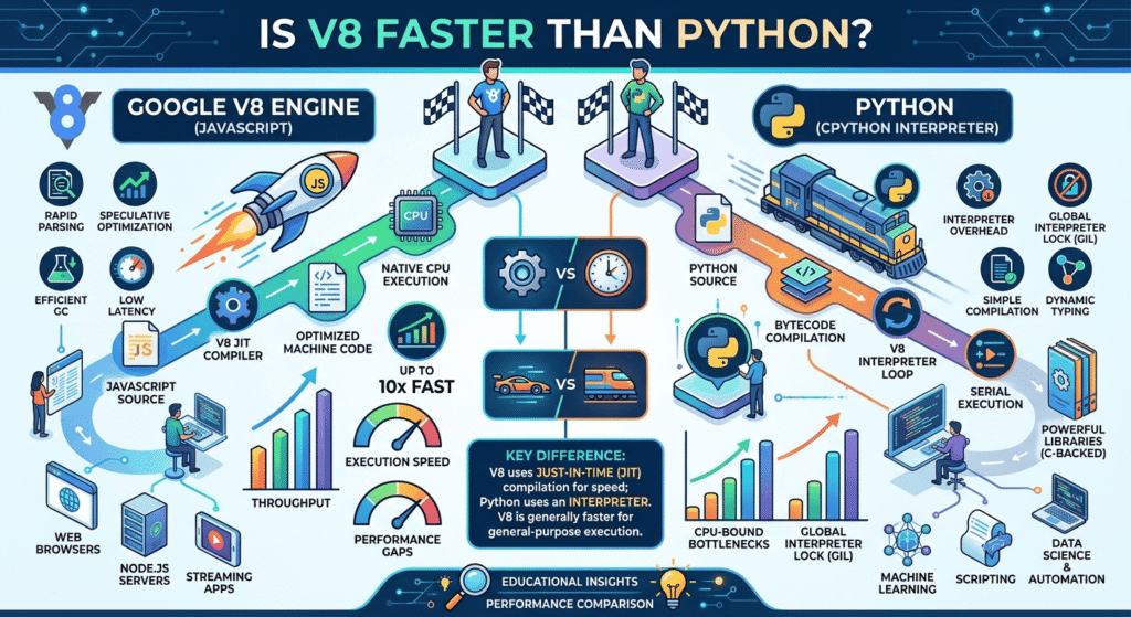 Is v8 faster than Python