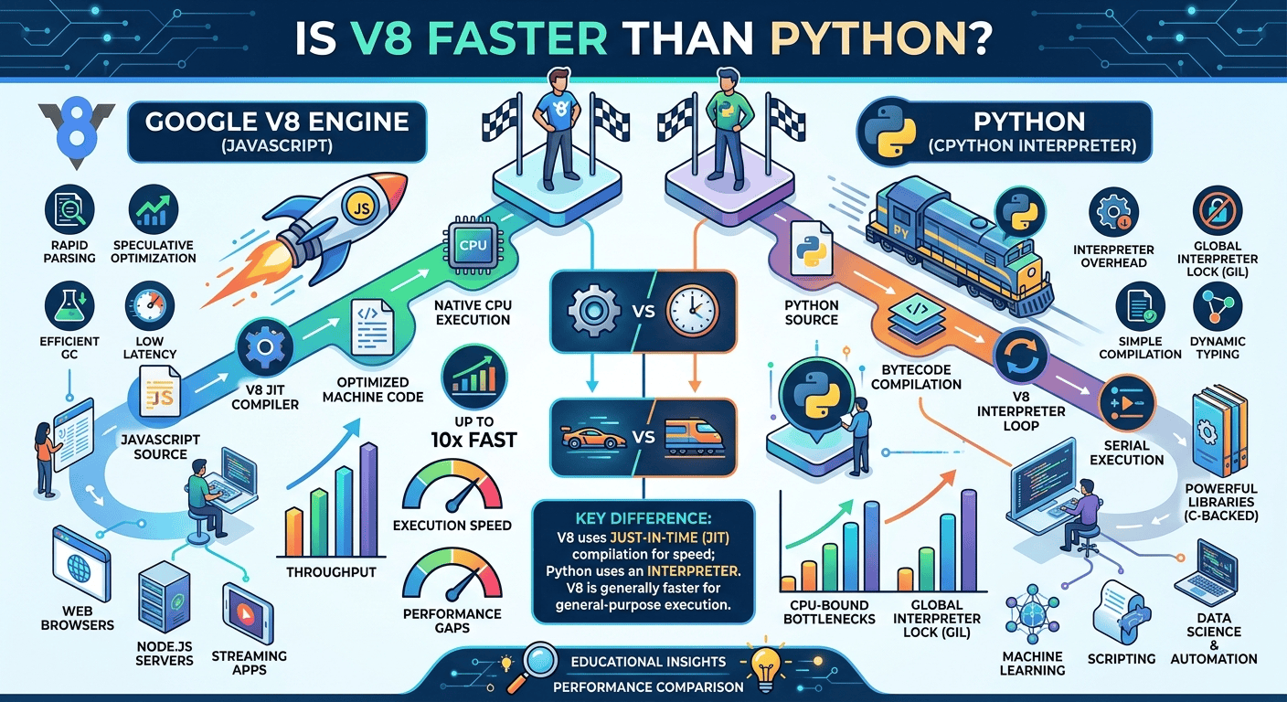 Is v8 faster than Python?