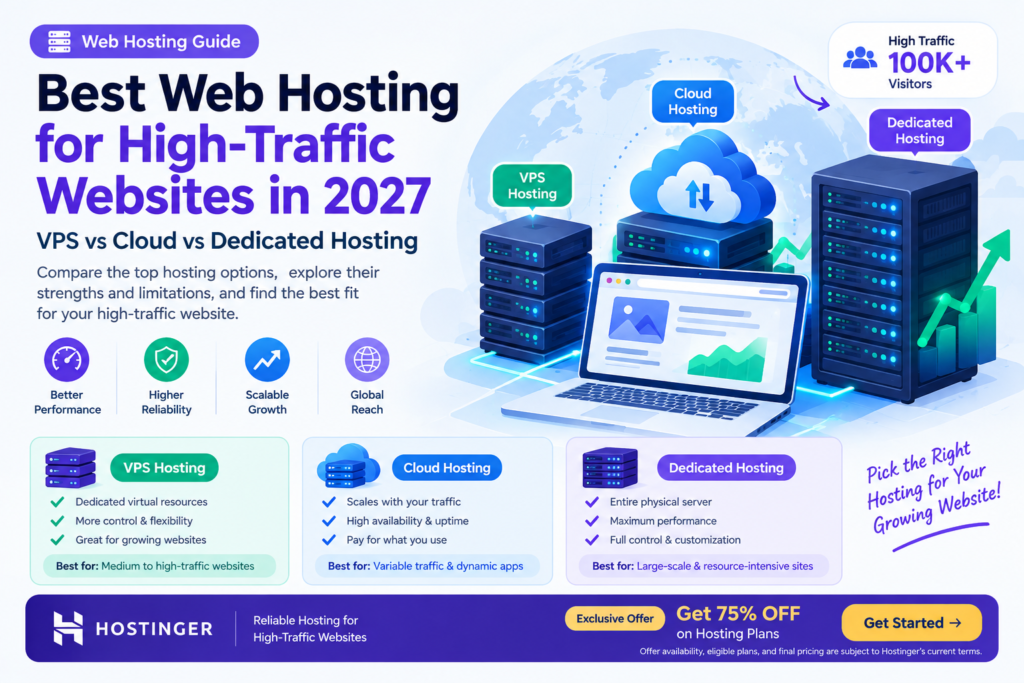 Best Web Hosting for High-Traffic Websites in 2027 VPS vs Cloud vs Dedicated Hosting