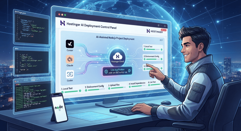 How to Deploy a Cursor, Claude, or Codex Node.js Project to Hostinger in 2027