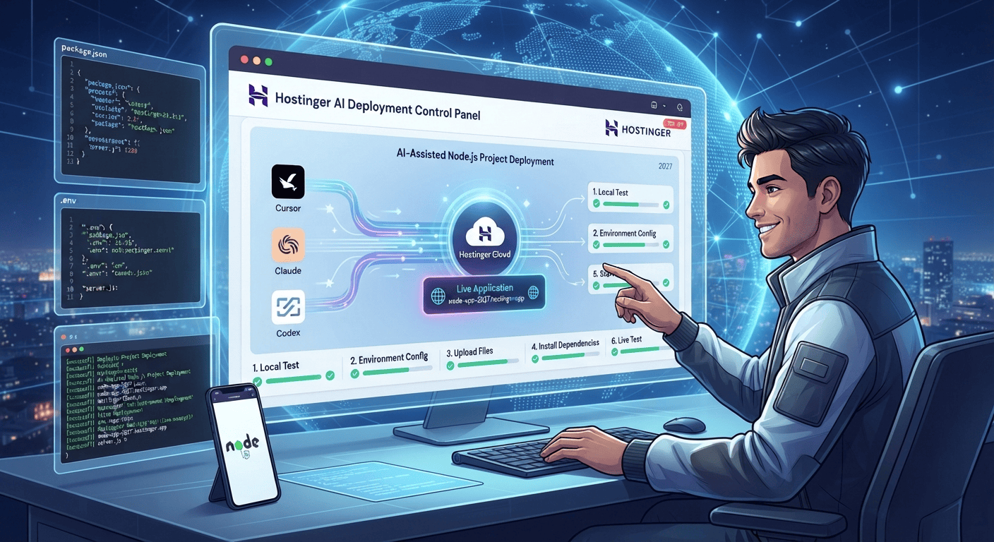 How to Deploy a Cursor, Claude, or Codex Node.js Project to Hostinger in 2027