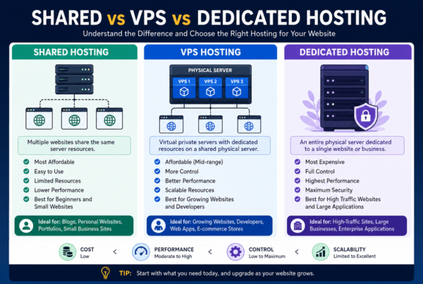Shared vs VPS vs Dedicated Hosting