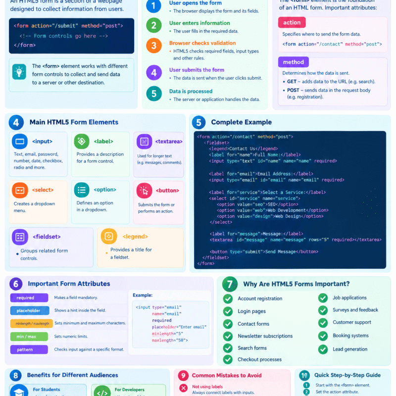 How Do HTML5 Forms Work and What Are the Main Form Elements