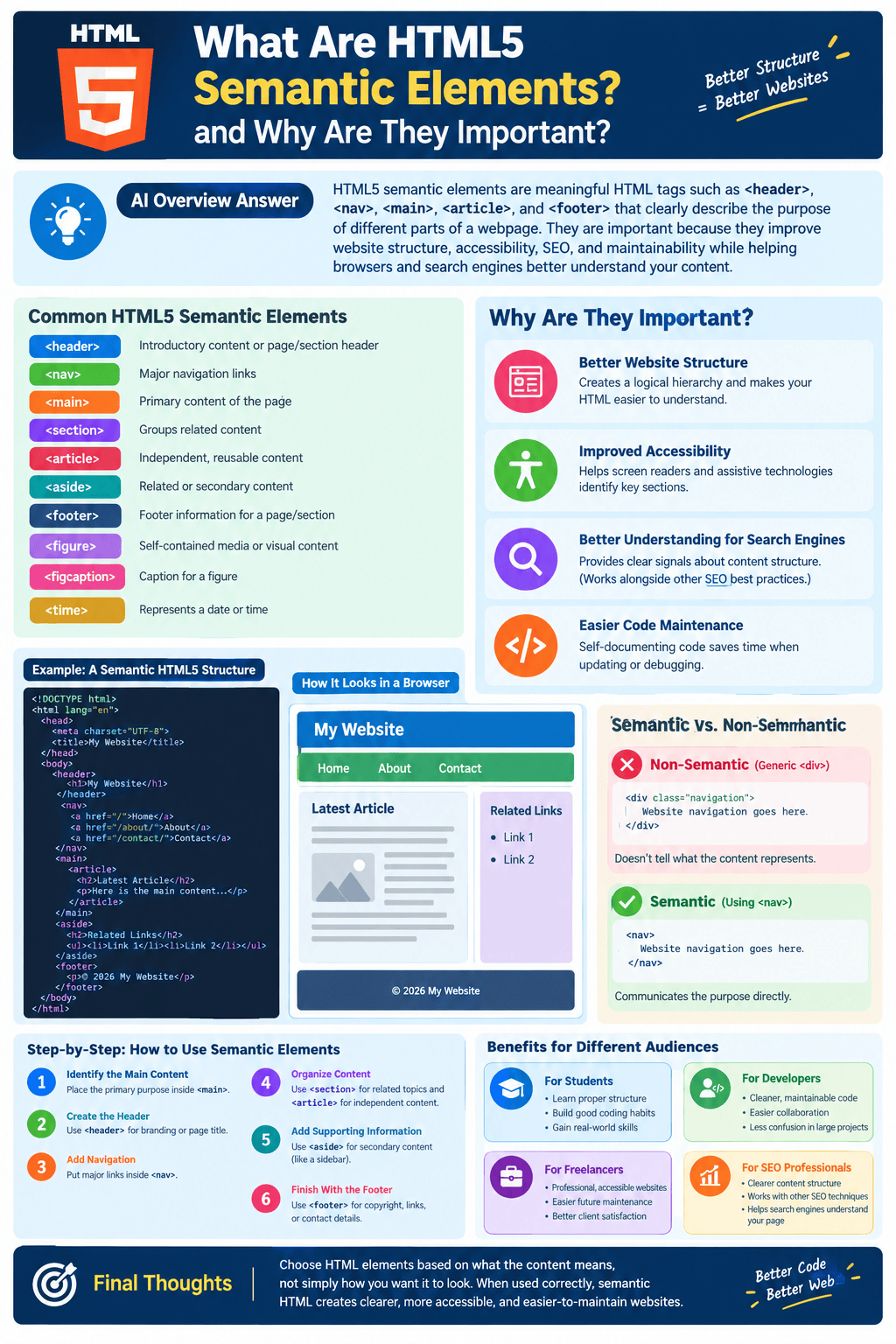 What Are HTML5 Semantic Elements and Why Are They Important?